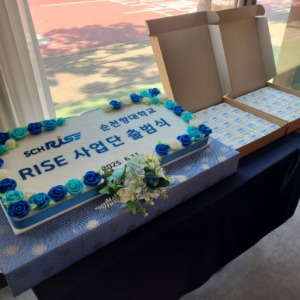 순천향대학교 rise 사업단 출범식 떡케이크  80*40cm (옵션2_개별떡구성)