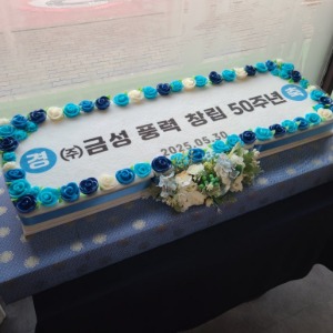 금성풍력 창립 50주년 기념 떡케이크 120*40cm